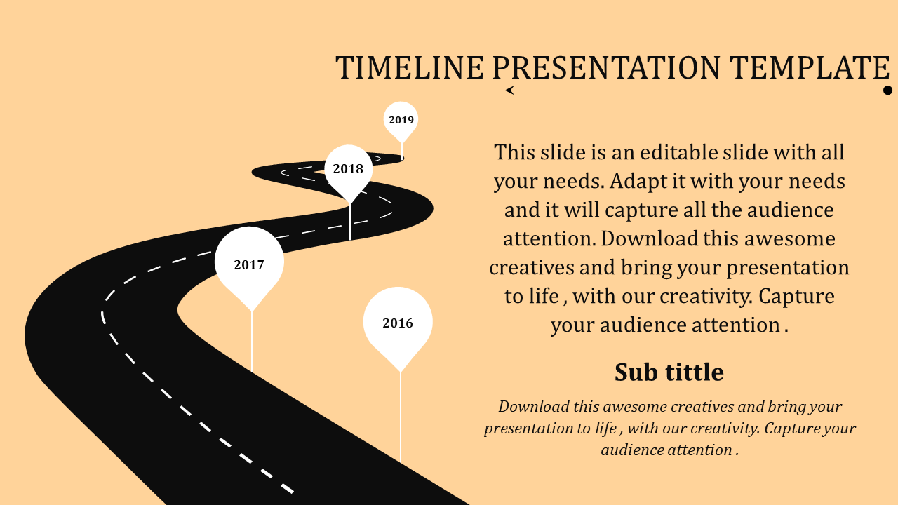 Free - Attractive Timeline Presentation Template Path Model